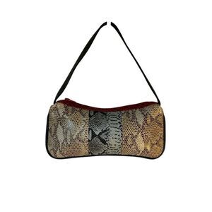 Vintage Multicolor Snakeskin Zip Closure Shoulder Bag. Y2K